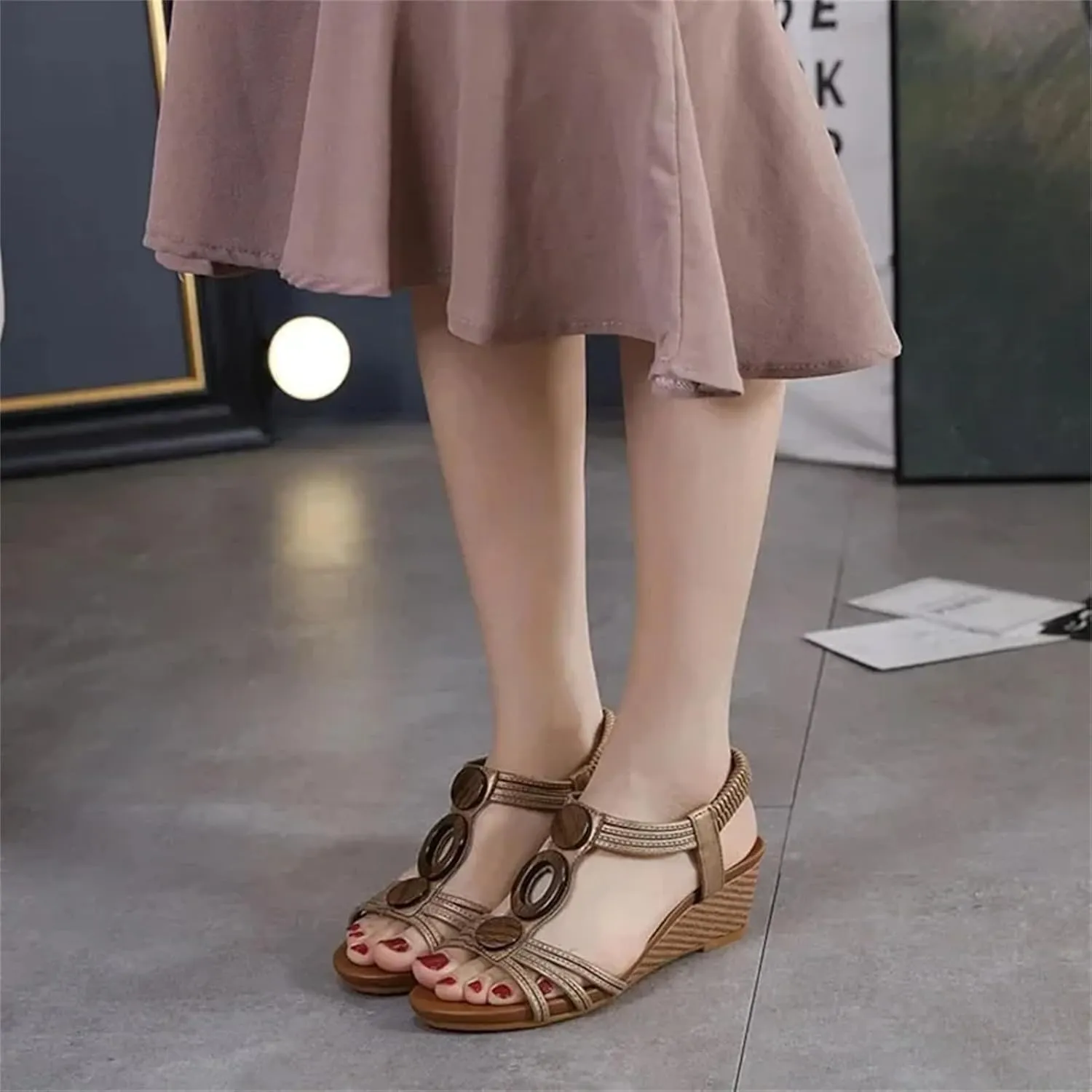 Women's Slope Heel Sandals - Summer Soft Sole Roman Comfortable