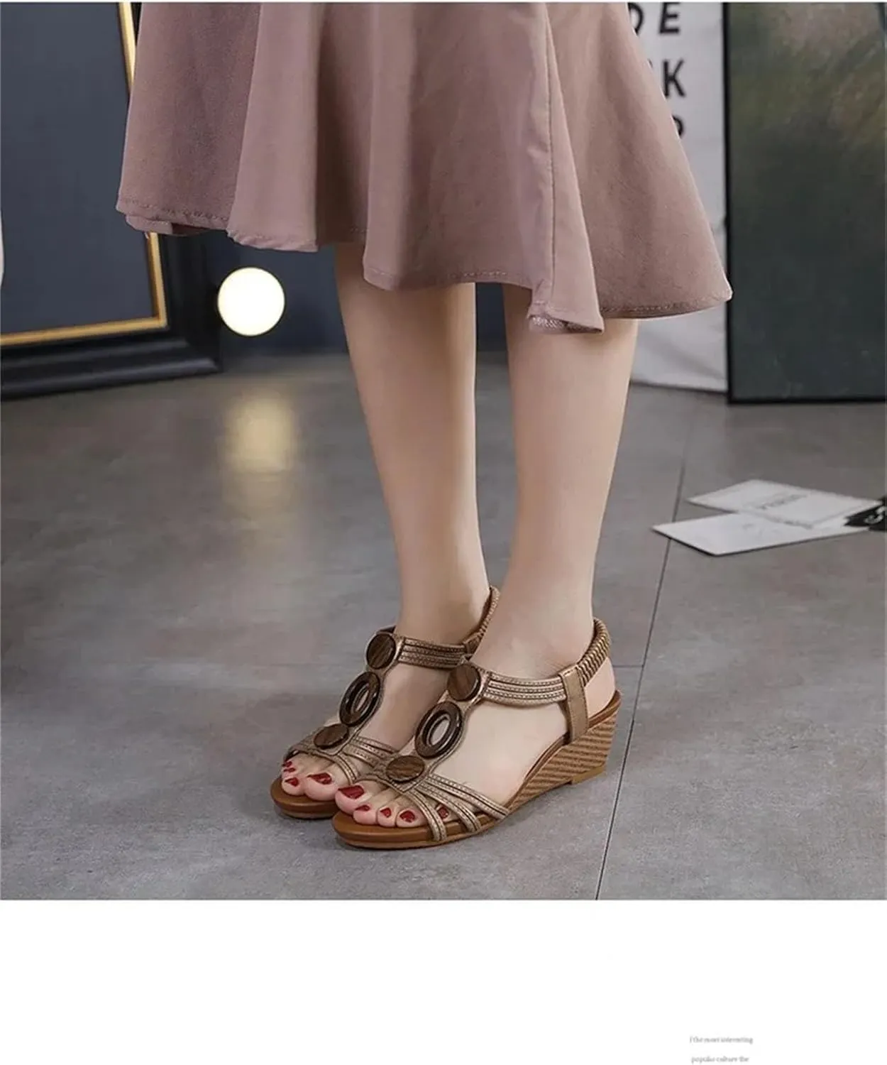 Women's Slope Heel Sandals - Summer Soft Sole Roman Comfortable