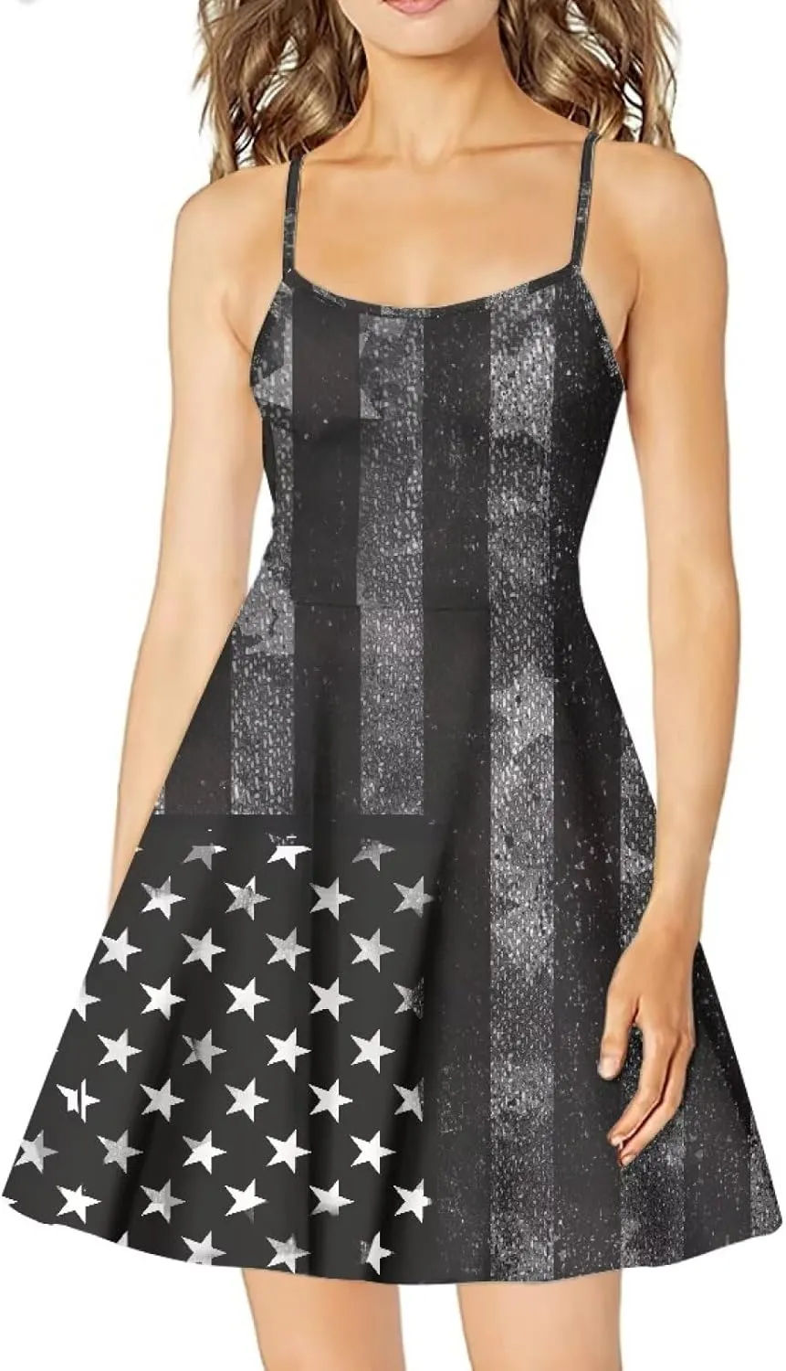 Womens Summer Casual Swing Tank Dresses, Beachwear Sleeveless Dresses for Girls