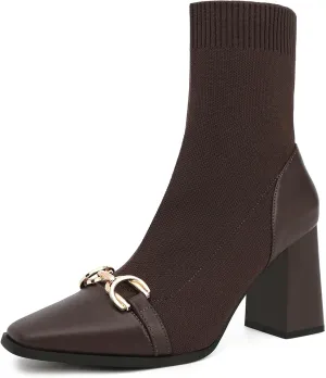 Women's Vintage Ankle Boots with Chain Detail, Classic Style