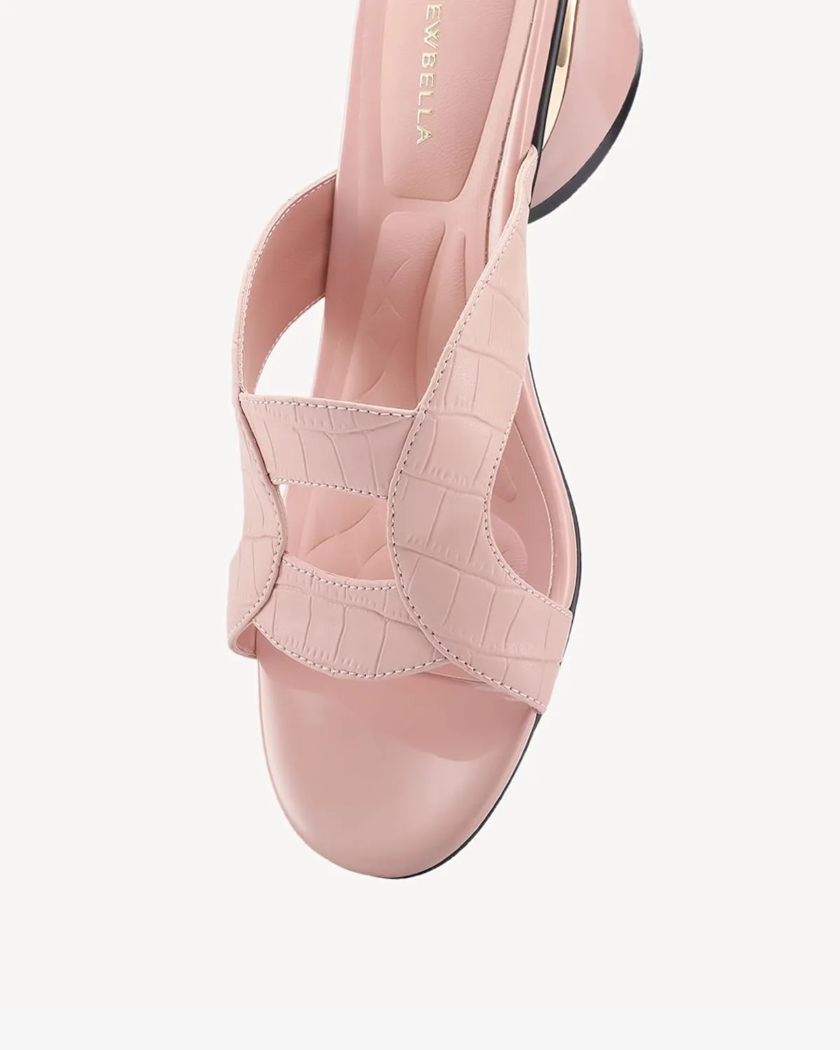 Women's Wide Width Heeled Mules - Round Toe Open-Toe Sandals for Wide Feet, Comfortable Slip-On Dressy Shoes