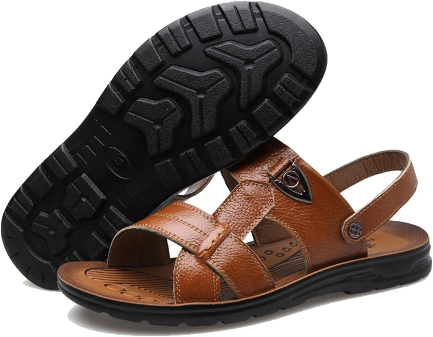 WUIWUIYU Mens' Big Boys' Casual Sandals Open Toe Summer Flats Water Beach Slippers Stream-Treakking Shoes