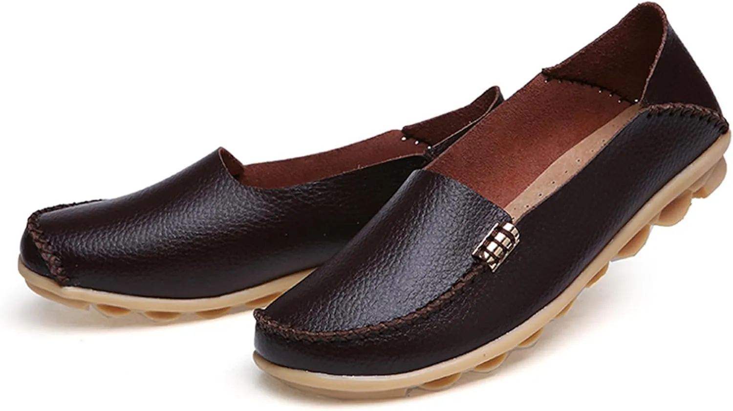 WUIWUIYU Women's Comfortable Loafers Casual Round Toe Moccasins Driving Flats Soft Walking Shoes Women Slip Ons