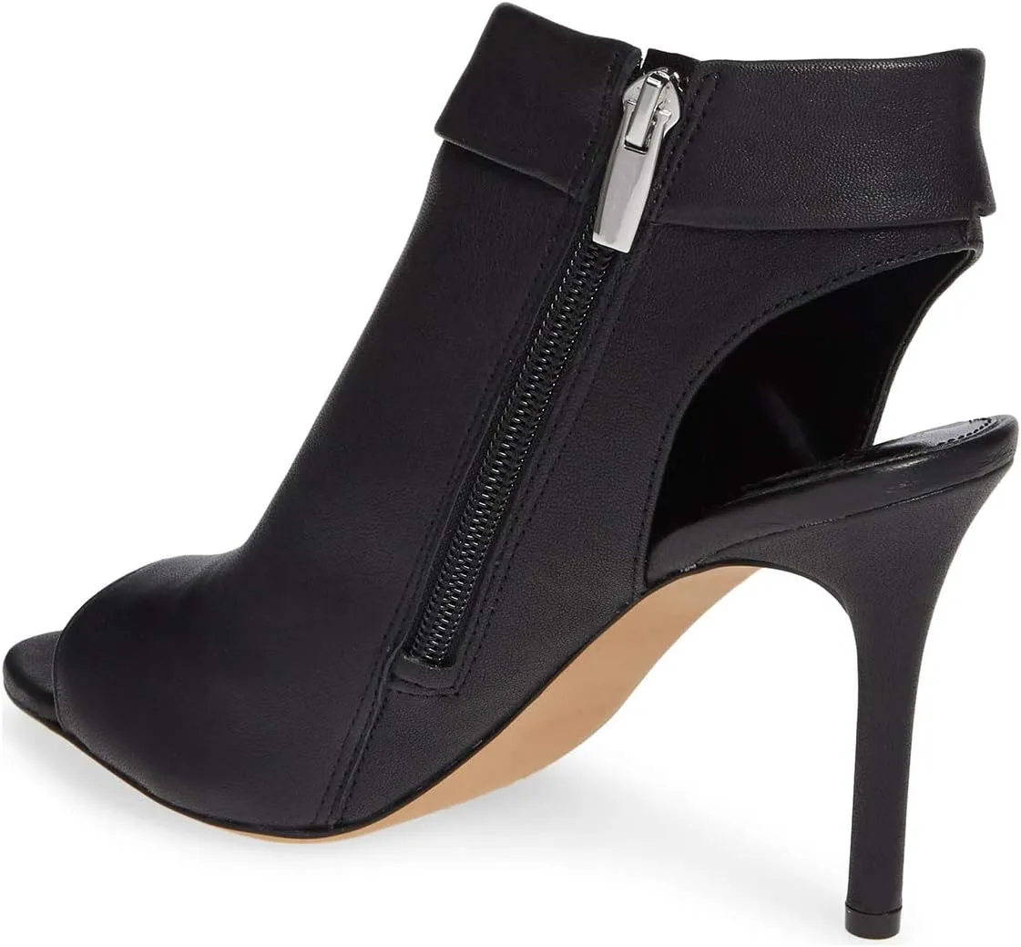 YDN Women Chic Peep Toe Stiletto High Heel Short Booties Cutout Slingback Side Zippers Walking Shoes