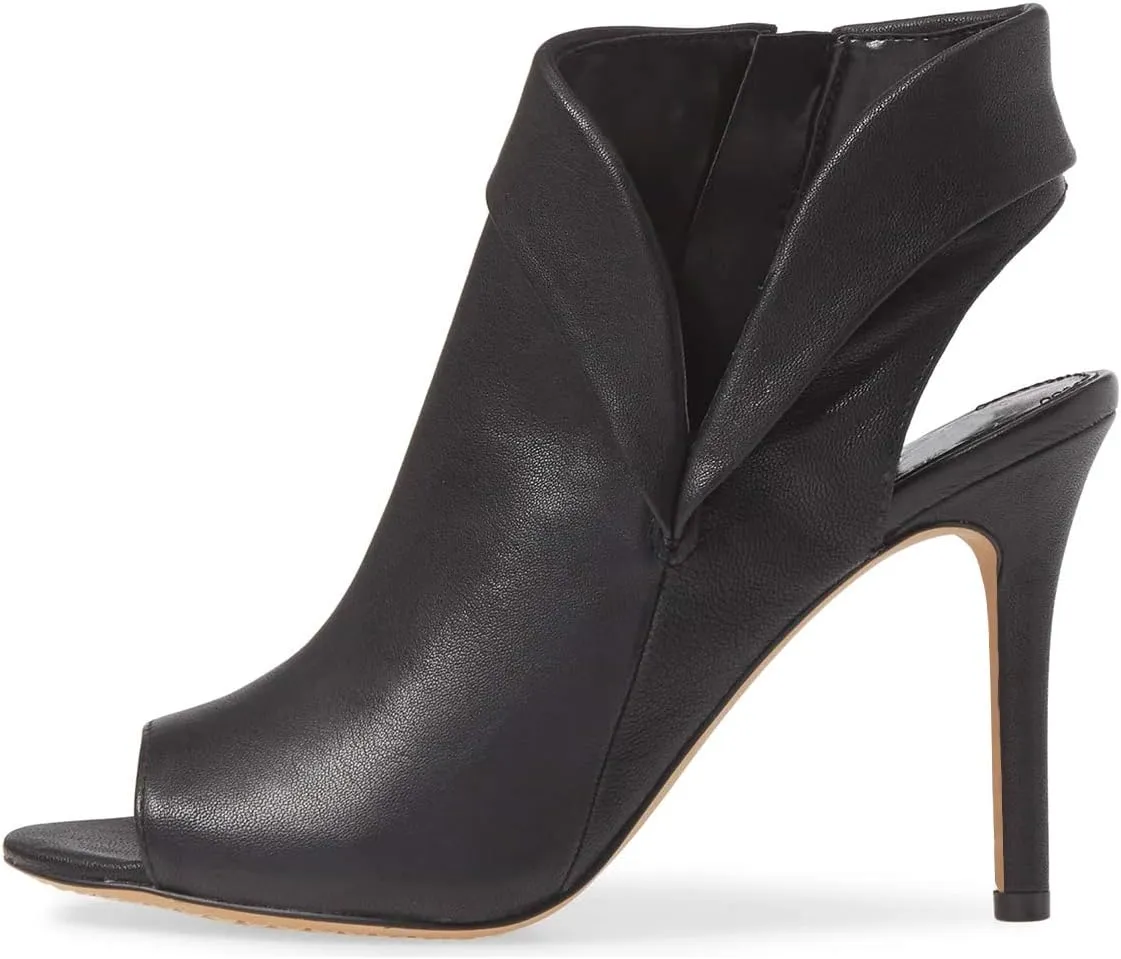 YDN Women Chic Peep Toe Stiletto High Heel Short Booties Cutout Slingback Side Zippers Walking Shoes