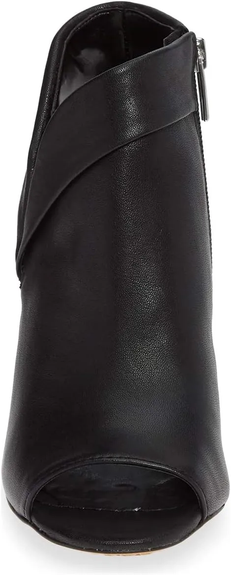 YDN Women Chic Peep Toe Stiletto High Heel Short Booties Cutout Slingback Side Zippers Walking Shoes