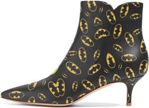 YDN Women Dressy Kitten Low Heel Ankle Boots Pointed Toe Booties Shoes with Zips Size 4-16 US