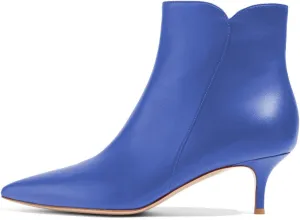 YDN Women Dressy Kitten Low Heel Ankle Boots Pointed Toe Booties Shoes with Zips Size 4-16 US