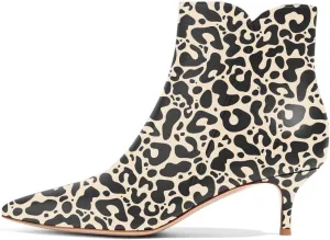 YDN Women Dressy Kitten Low Heel Ankle Boots Pointed Toe Booties Shoes with Zips Size 4-16 US