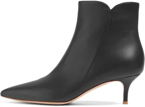 YDN Women Dressy Kitten Low Heel Ankle Boots Pointed Toe Booties Shoes with Zips Size 4-16 US