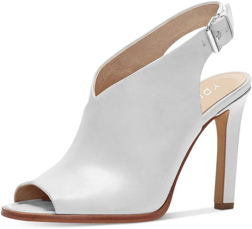 YDN Women Peep Toe High Heel Sandals Ankle Strap Pumps Slingback Stiletto Shoes with Buckle Size 4-15 US
