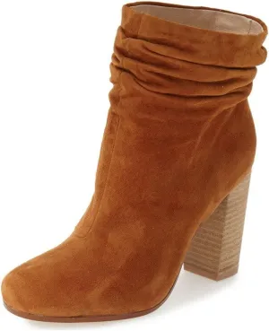 YDN Women Pull on Booties Chunky Heel Slouch Ankle Boots Round Toe Stacked Retro Shoes