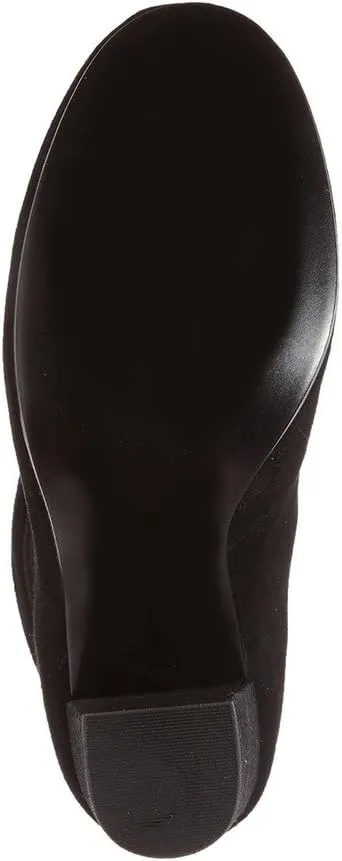 YDN Women Pull on Booties Chunky Heel Slouch Ankle Boots Round Toe Stacked Retro Shoes