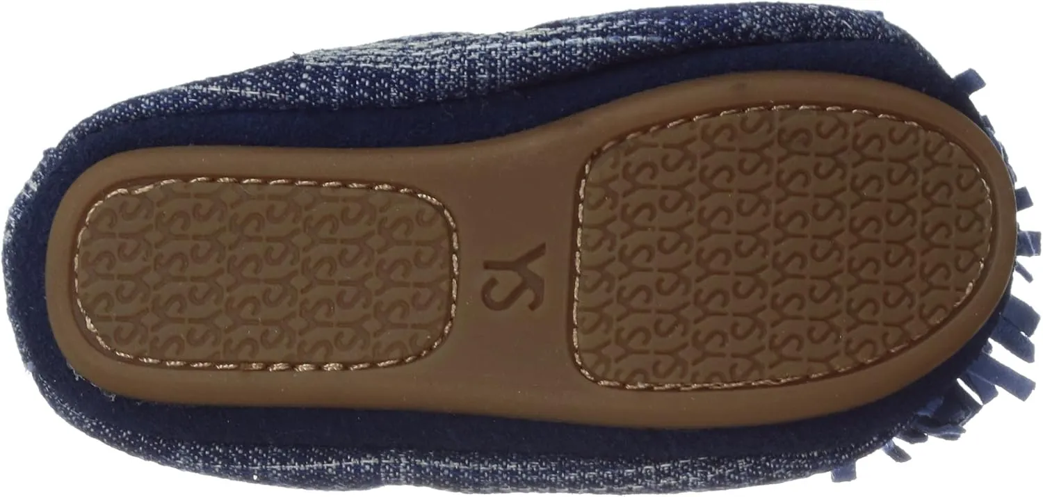 Yosi Samra Unisex-Child Sammie Denim with Suede Pompom-K