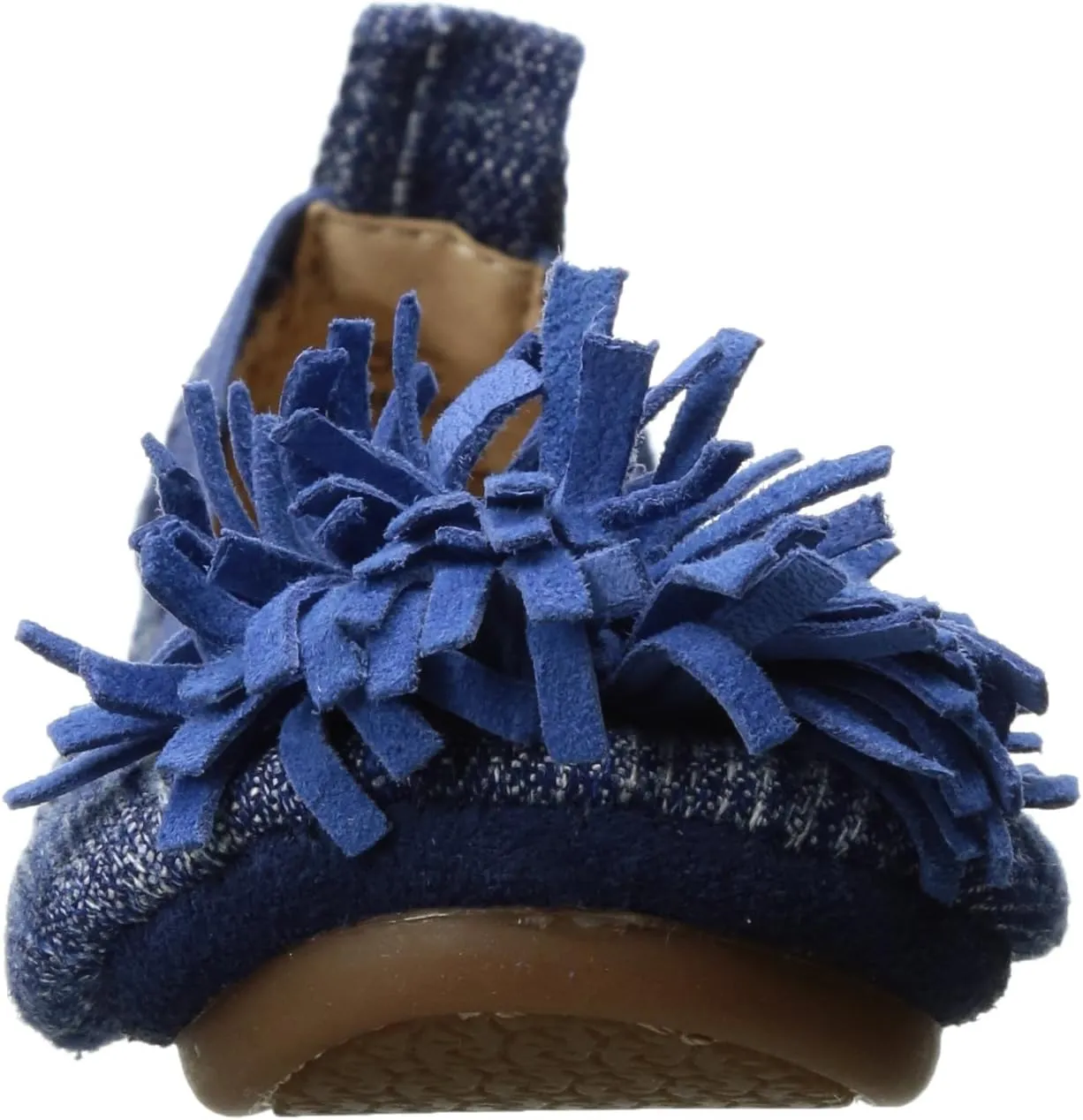 Yosi Samra Unisex-Child Sammie Denim with Suede Pompom-K