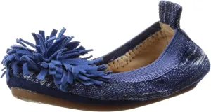 Yosi Samra Unisex-Child Sammie Denim with Suede Pompom-K