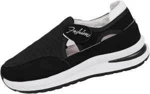 ZSpzx Women's Summer Walking Shoes Hollow Mesh Knit Breathable Running Sneakers Comfy Lightweight Non Slip Air Cushioned Daily Wear Arch Support Shoe Fashionable Mesh Women Casual Platform Footwear